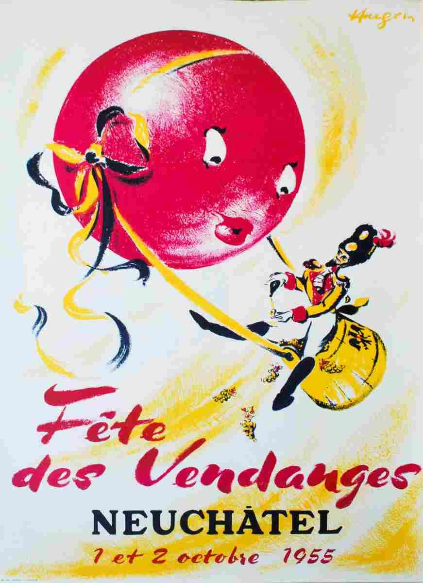 fete des vendanges neuchatel walter wehinger 1956 64 Advert A4 Photo Print