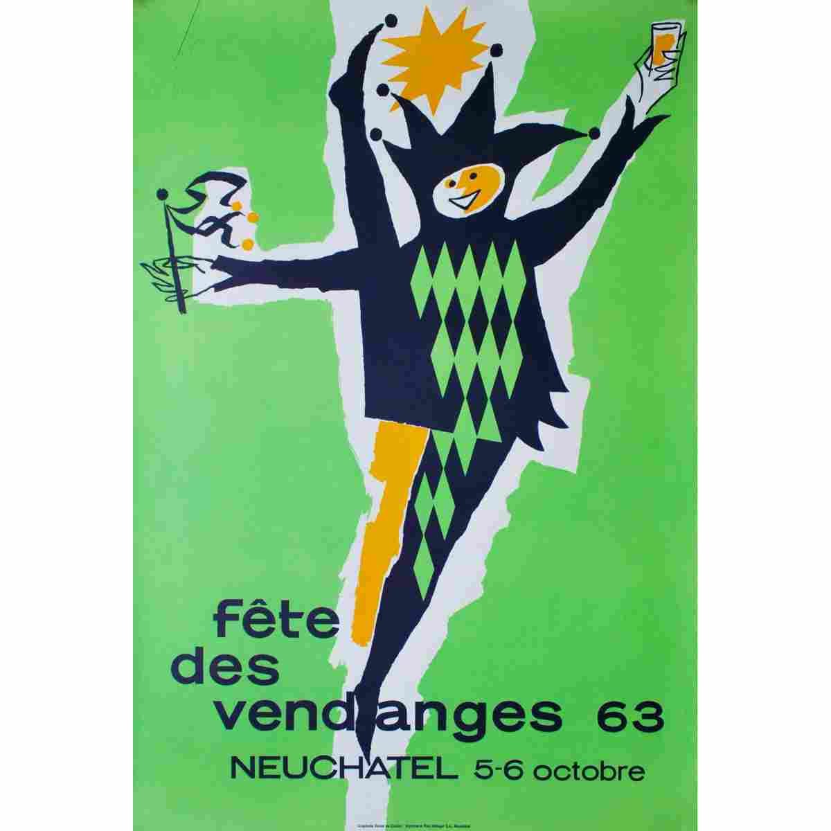 fete des vendanges neuchatel walter wehinger 1956 66 Advert A4 Photo Print