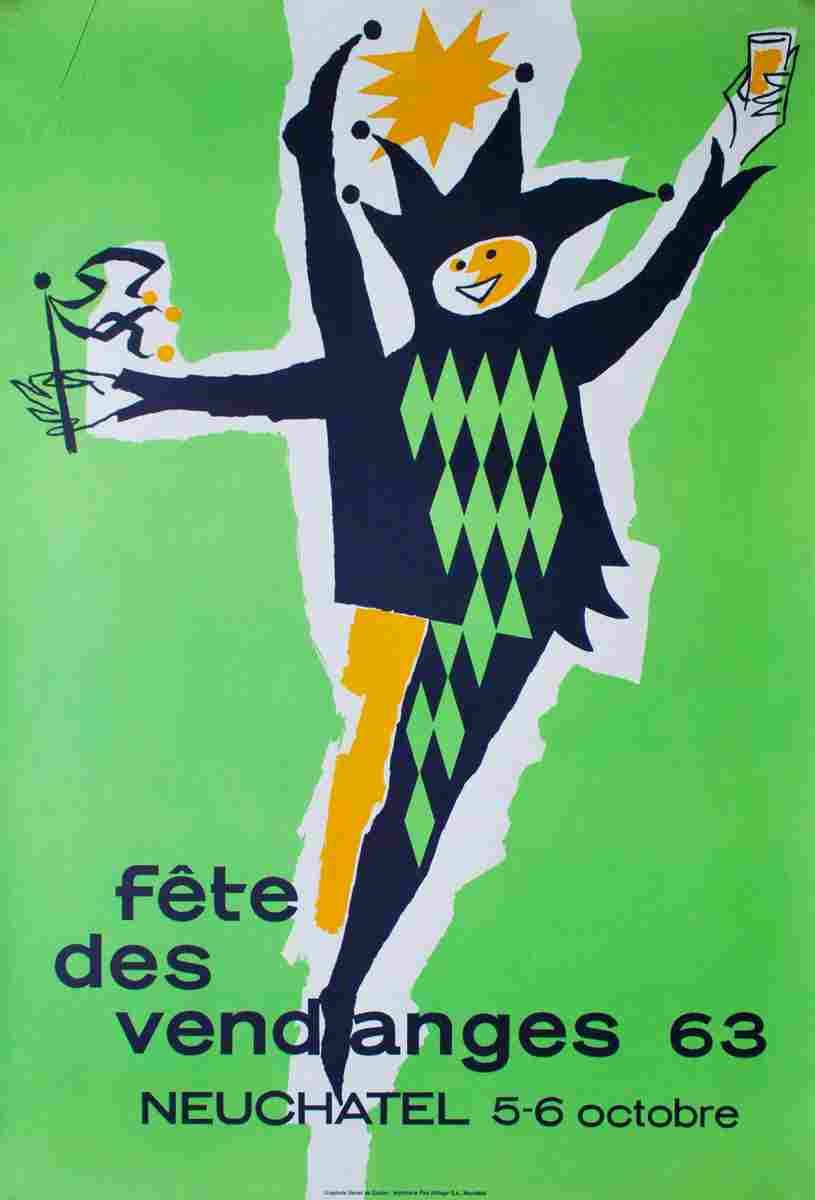 fete des vendanges neuchatel walter wehinger 1956 68 Advert A4 Photo Print