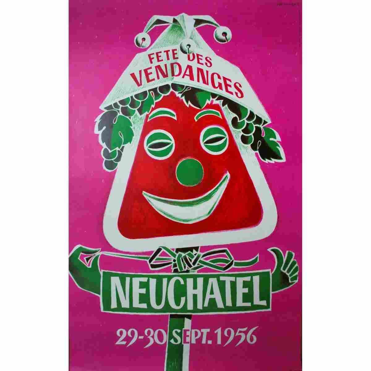 fete des vendanges neuchatel walter wehinger 1956 78 Advert A4 Photo Print