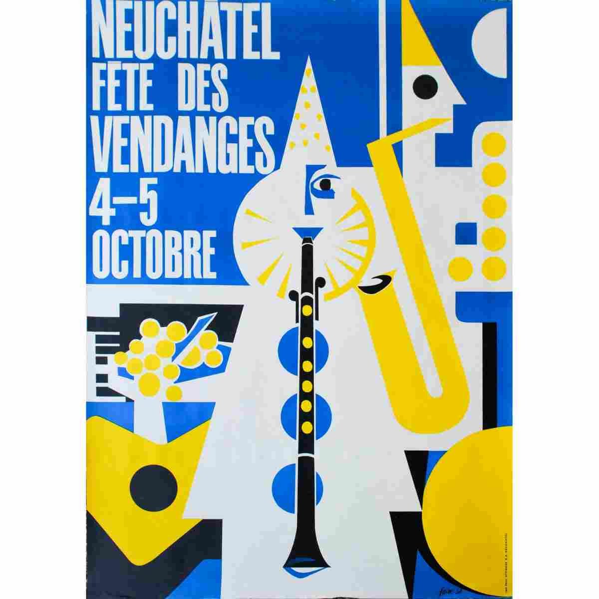 fete des vendanges neuchatel walter wehinger 1956 82 Advert A4 Photo Print