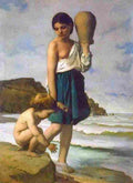 feu Children on the Beach Art A4 Photo Print