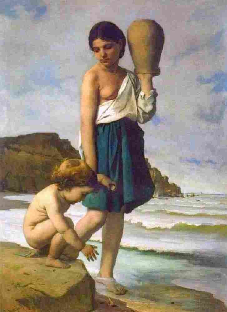 feu Children on the Beach Art A4 Photo Print