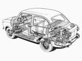 fiat 850 cutaway A4 Photo Print