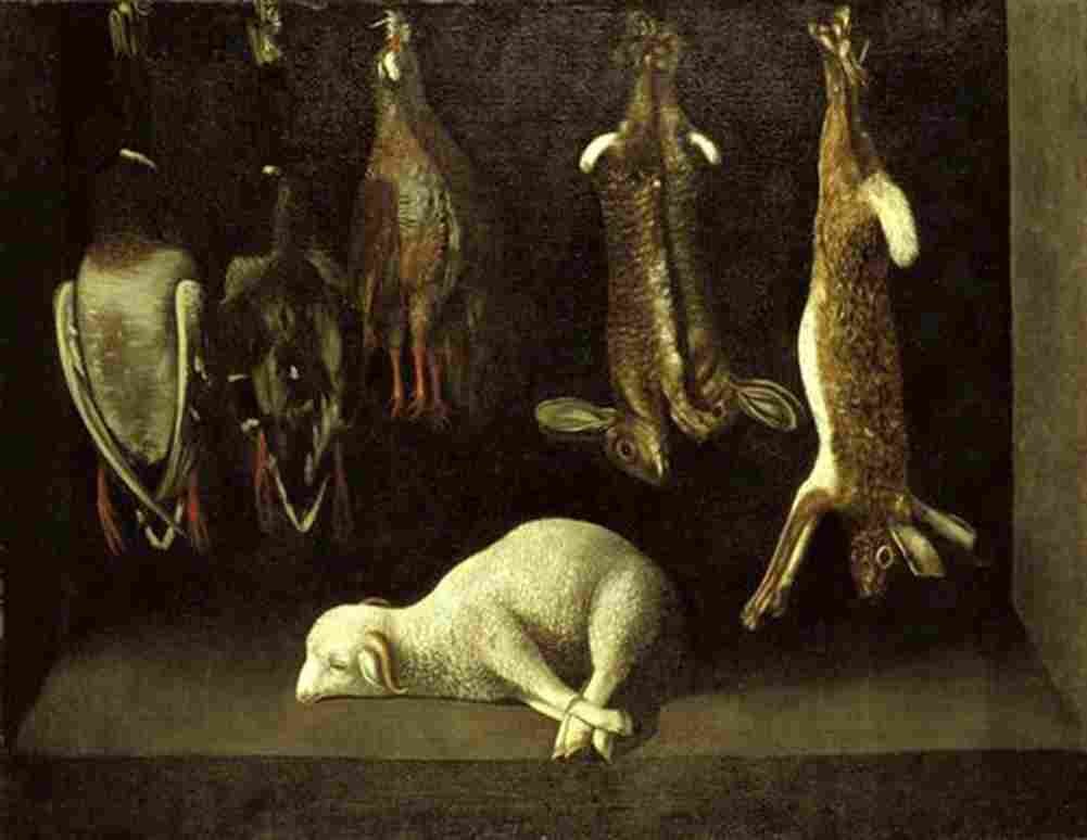 figueira still life with lamb and game pieces Art A4 Photo Print