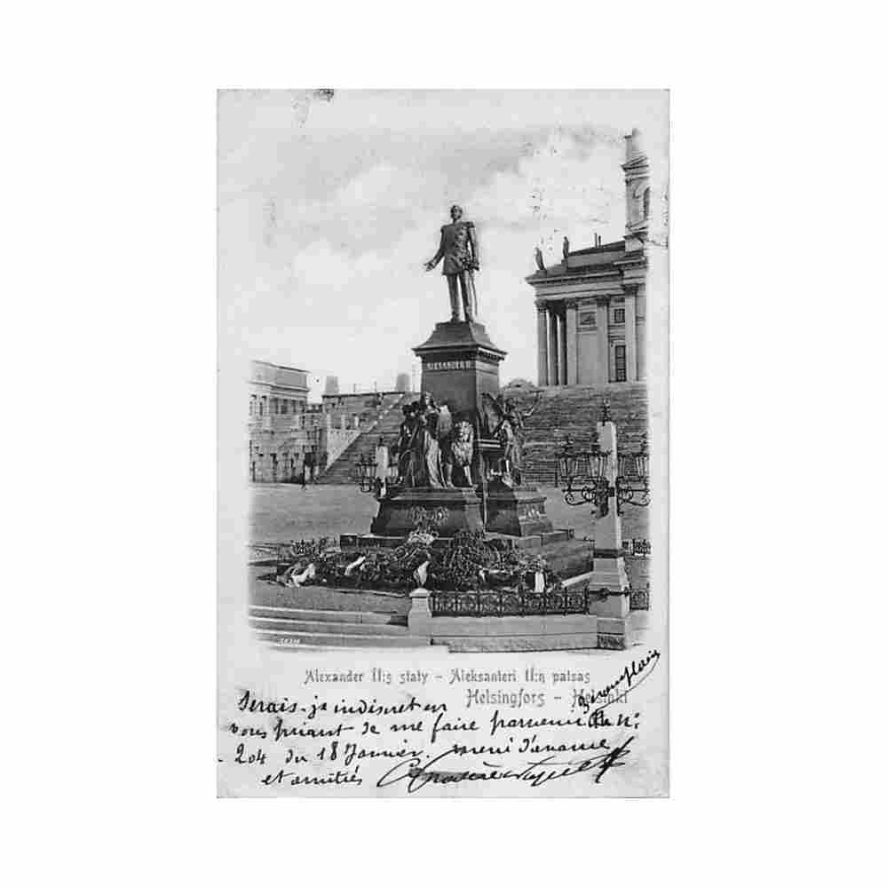 finland helsinki aleksanteri ii n patsas Vintage A4 Photo Print