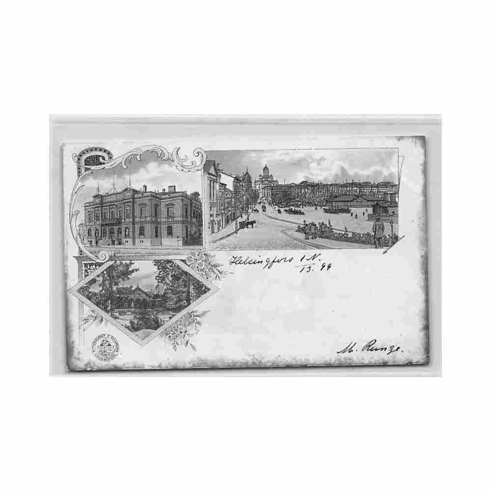 finland helsinki litho year 1899 Vintage A4 Photo Print