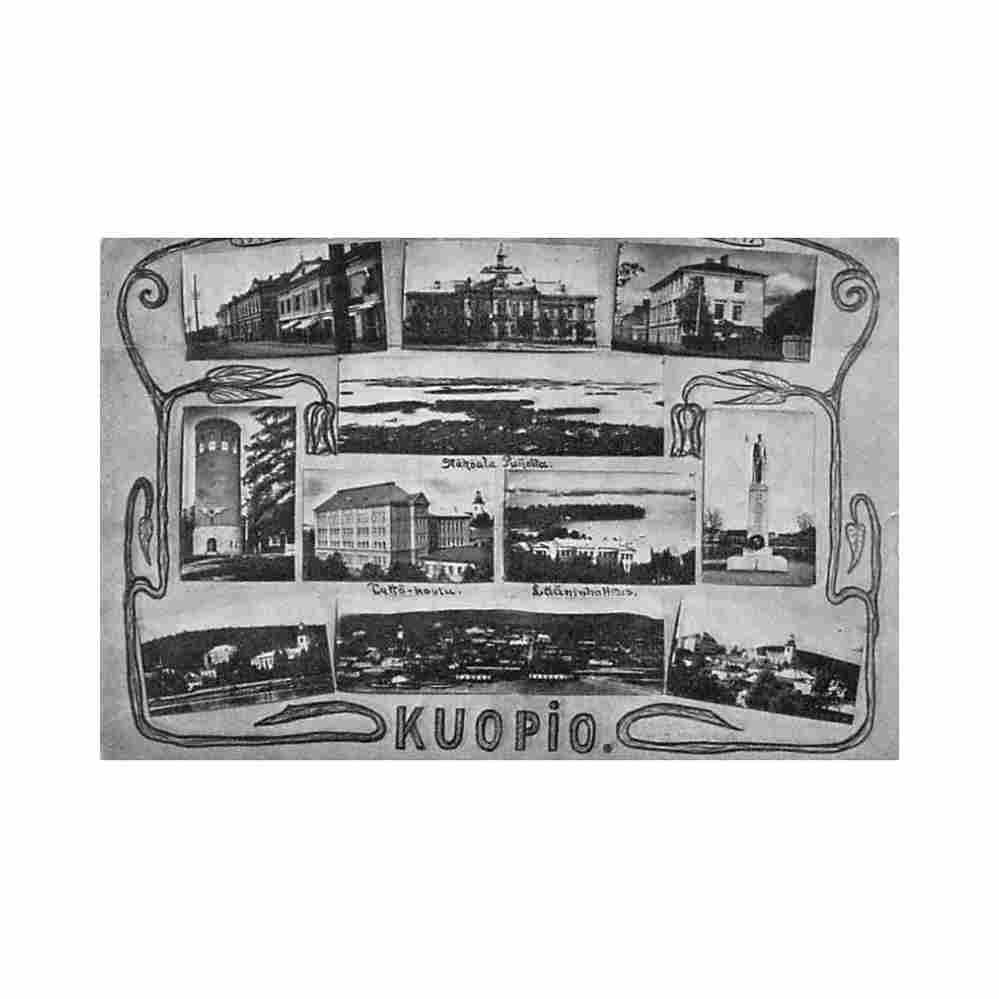 finland kuopio multi views Vintage A4 Photo Print