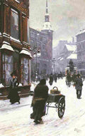 fisc A Street Scene In Winter Art A4 Photo Print