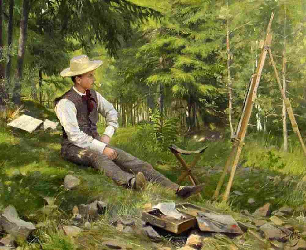 fisc The Artist Painting En Plein Air Art A4 Photo Print