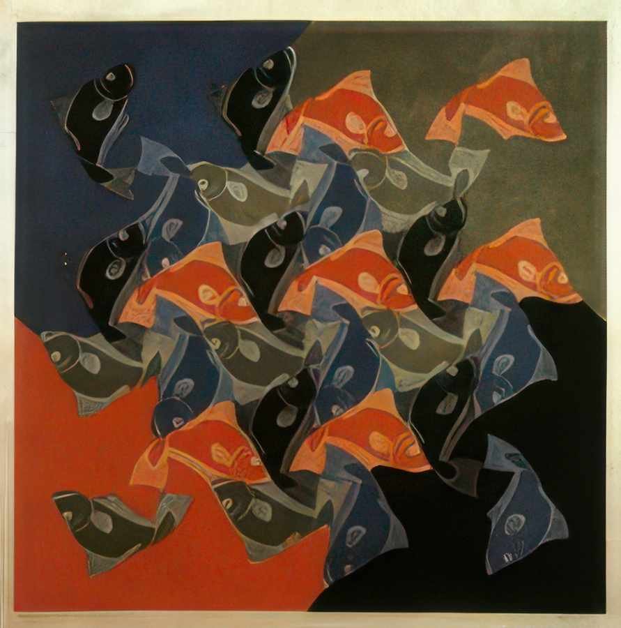 fish mc escher 1942 A4 Photo Print