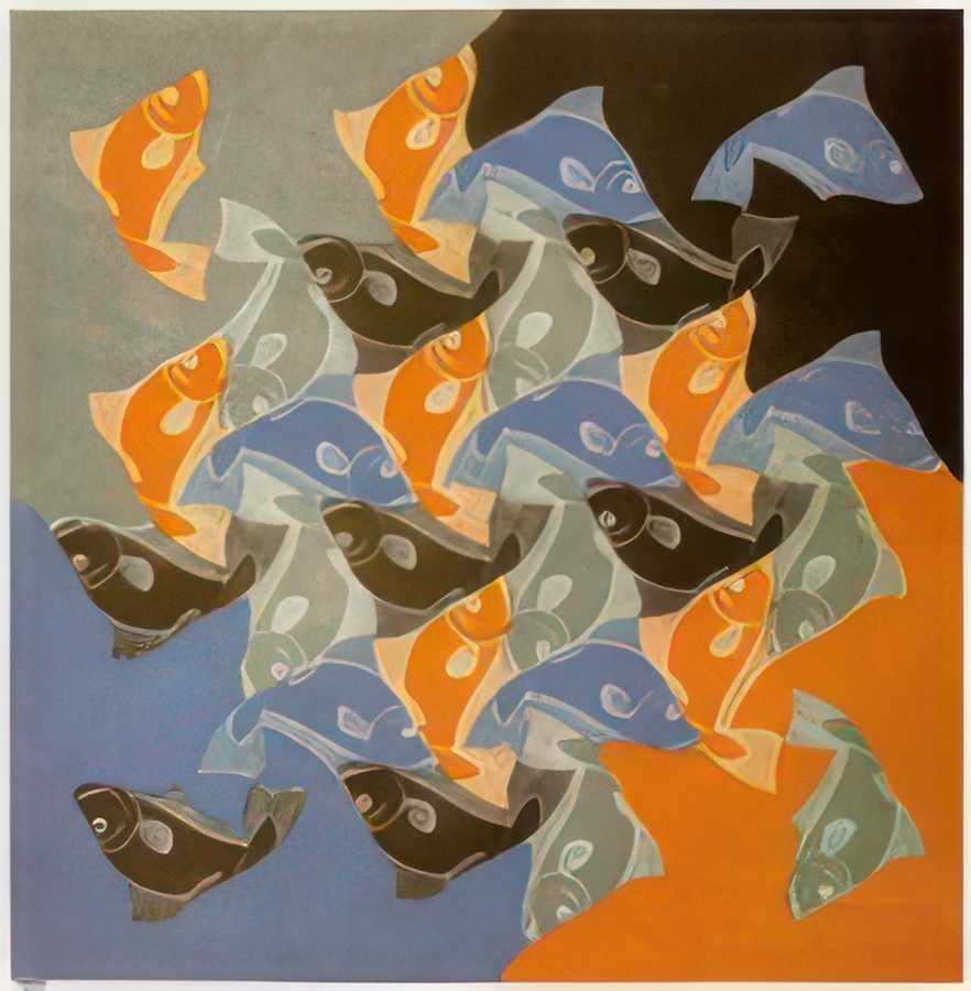 fish mc escher A4 Photo Print