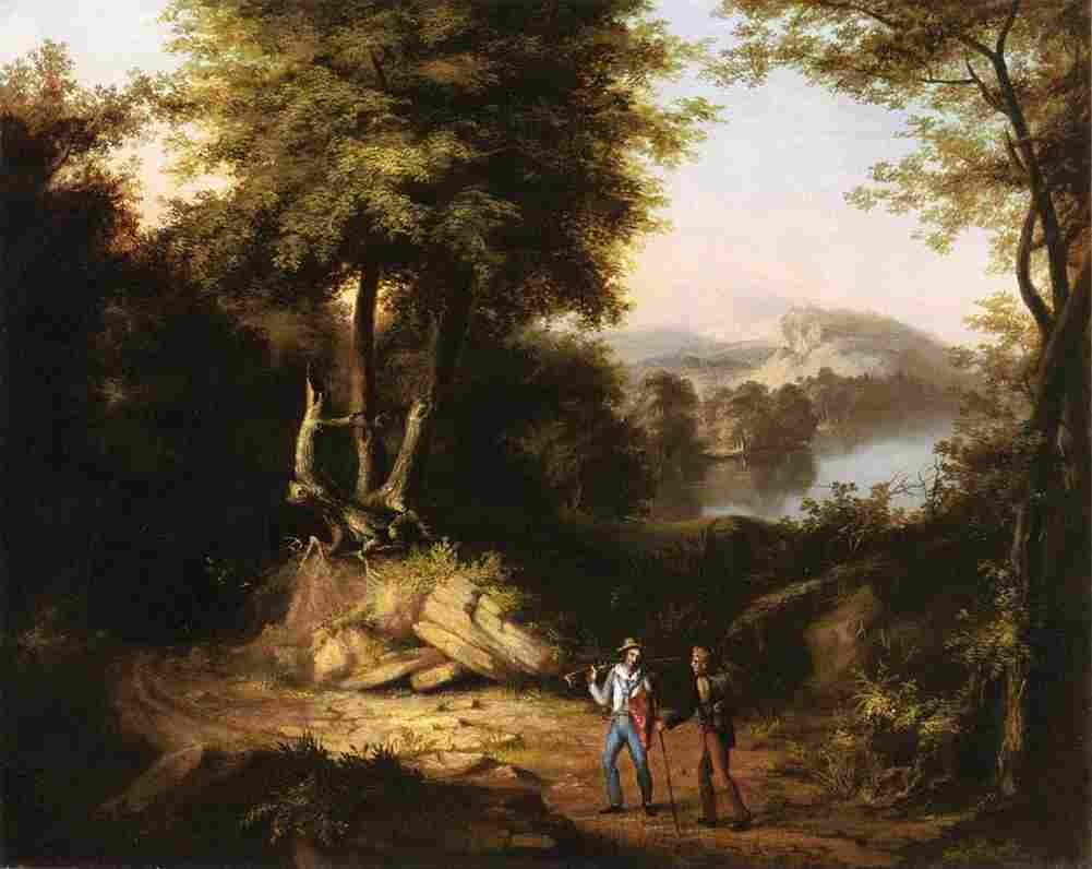 fisher Hunters in a Landscape Art A4 Photo Print