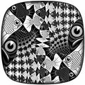 fishes and scales mc escher 1959 A4 Photo Print