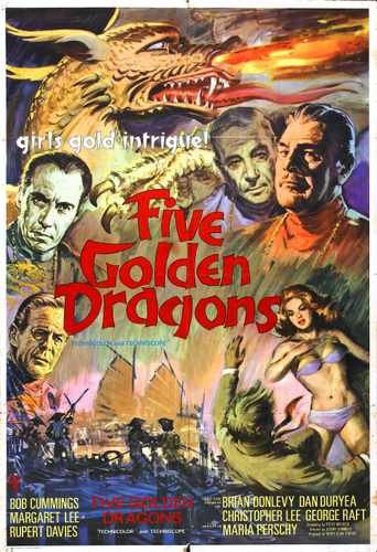 five golden dragons  01 film star poster A4 Photo Print