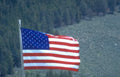 flag mountains trees Vintage A4 Photo Print