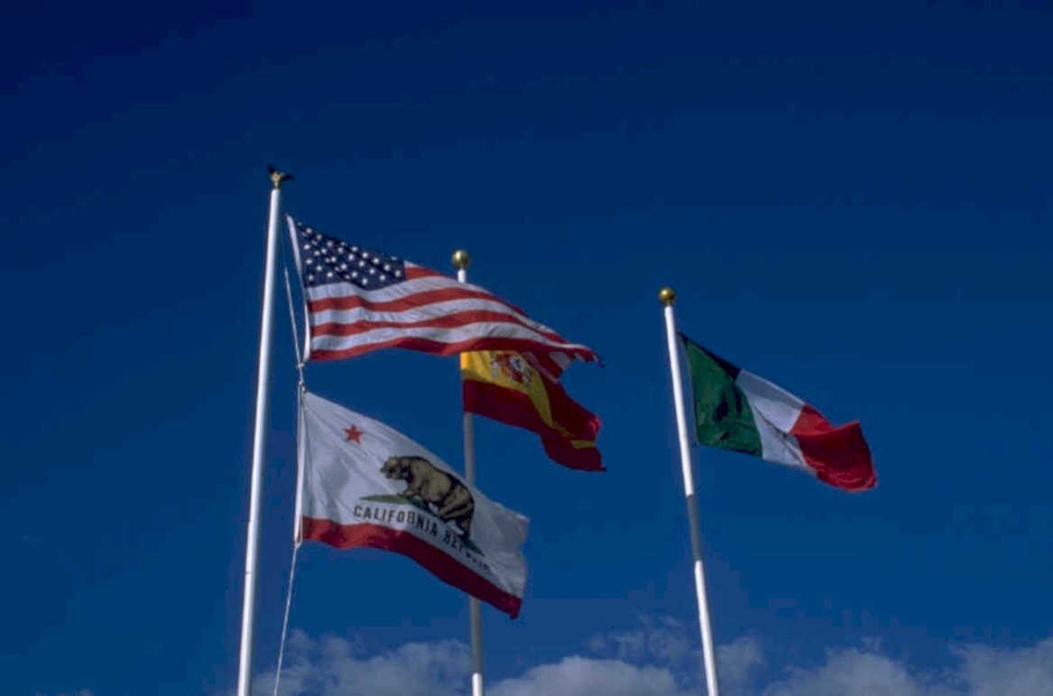 flags california mexico 1980s 1990s A4 Photo Print