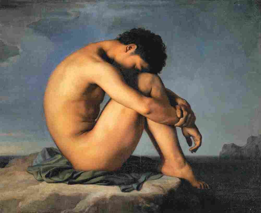 flandrin young man by the sea Art A4 Photo Print