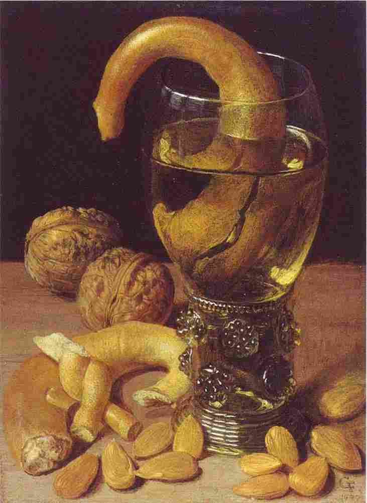 flegel Still life with Romans Pretzel and Madeln Art A4 Photo Print