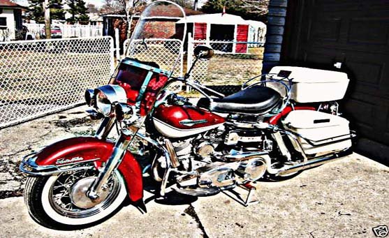 flh electra glide motorbike A4 Photo Print