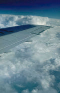 flight clouds wing Vintage A4 Photo Print