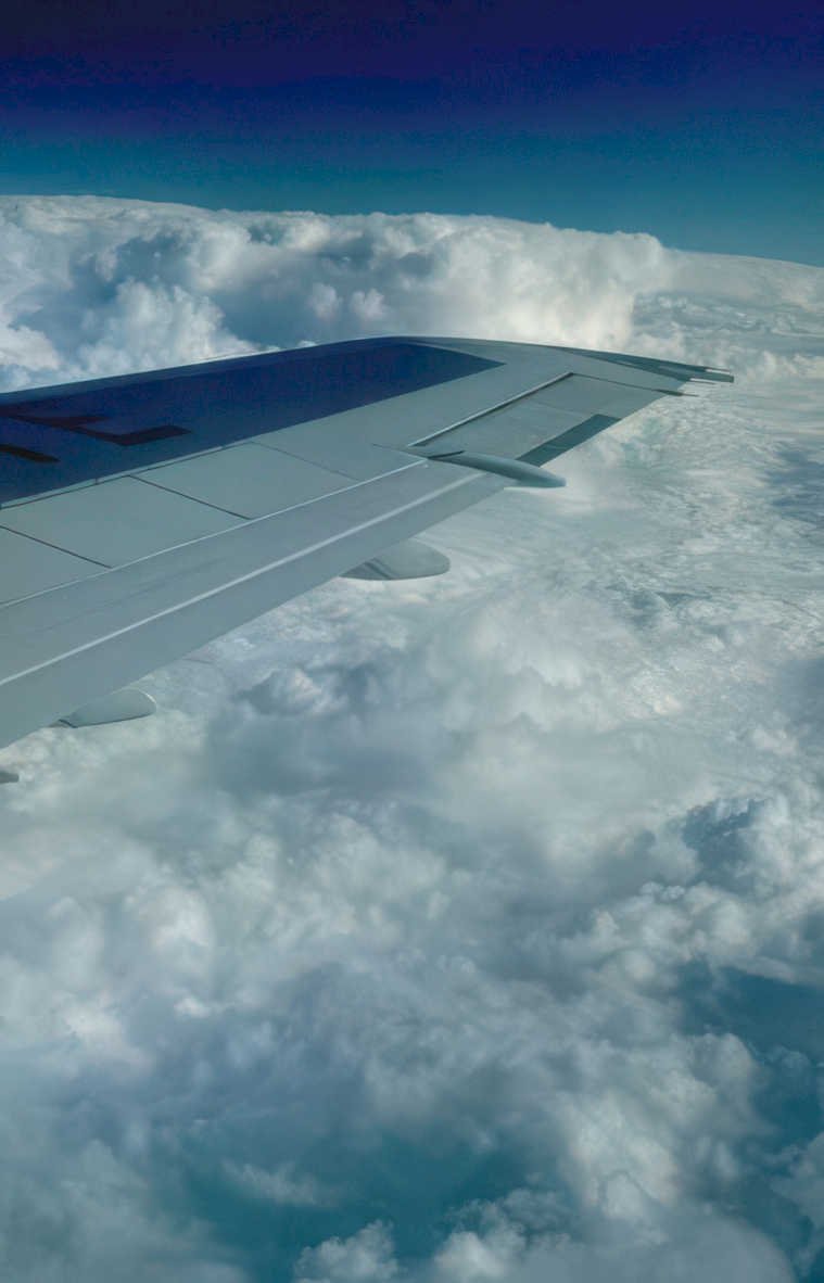 flight clouds wing Vintage A4 Photo Print