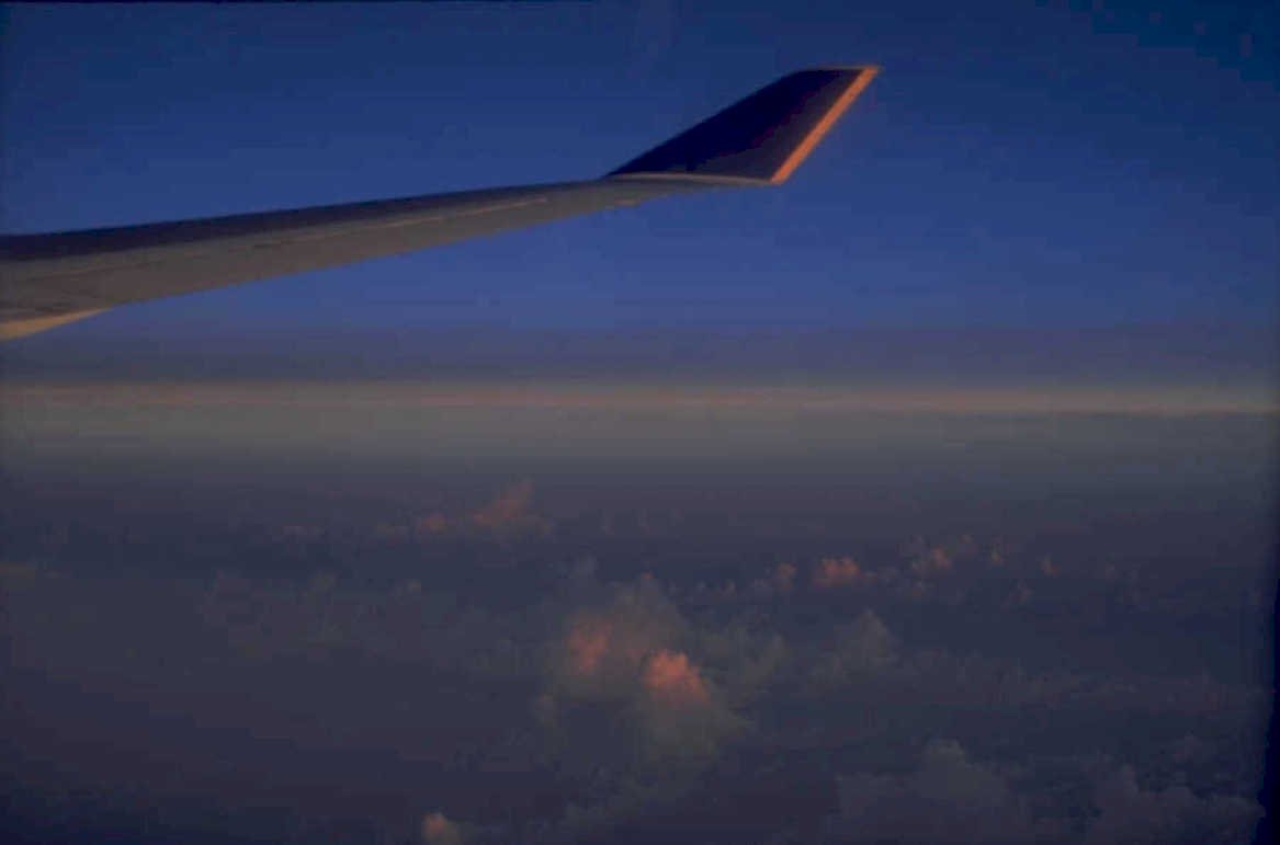 flight sunrise clouds 1980s 1990s A4 Photo Print