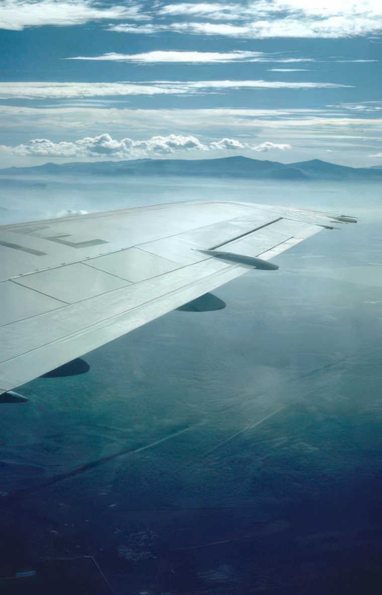 flight view mountains Vintage A4 Photo Print