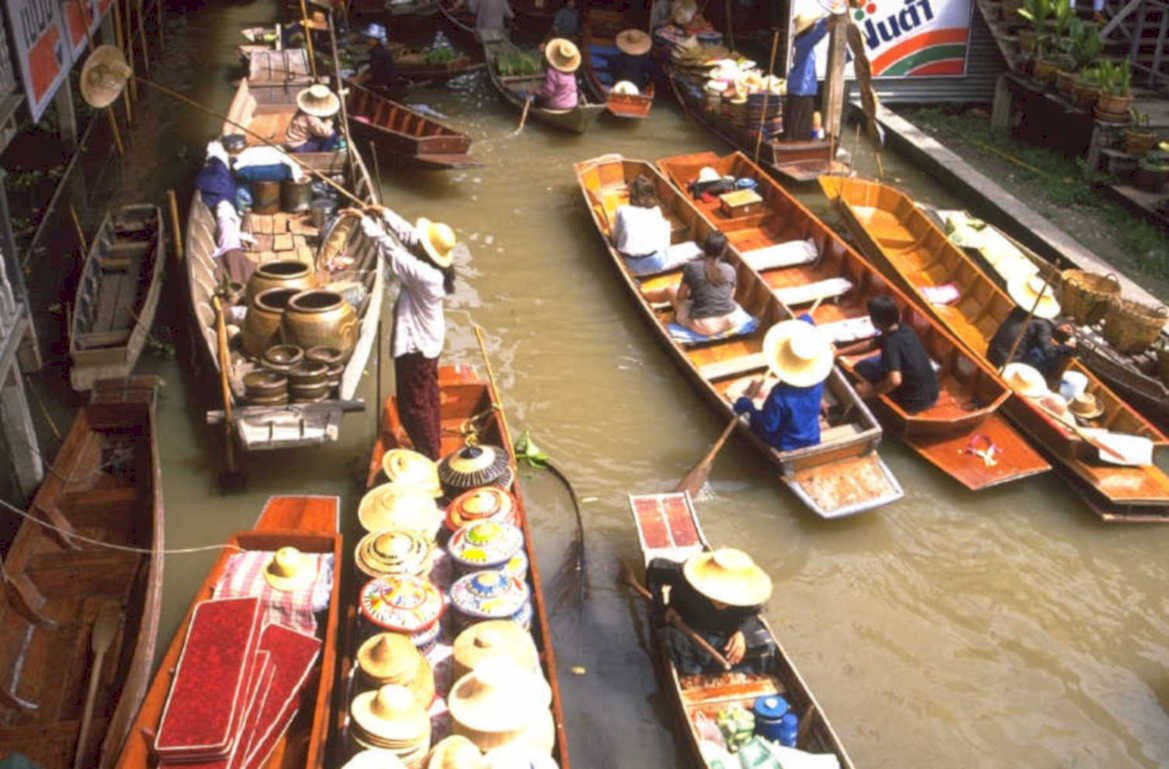 floating market amphawa 1980s 1990s A4 Photo Print