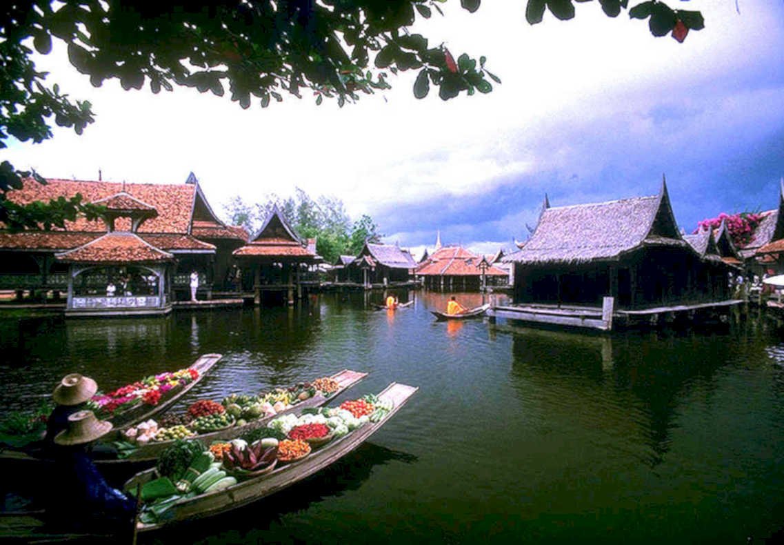 floating market amphawa1980s 1990s A4 Photo Print