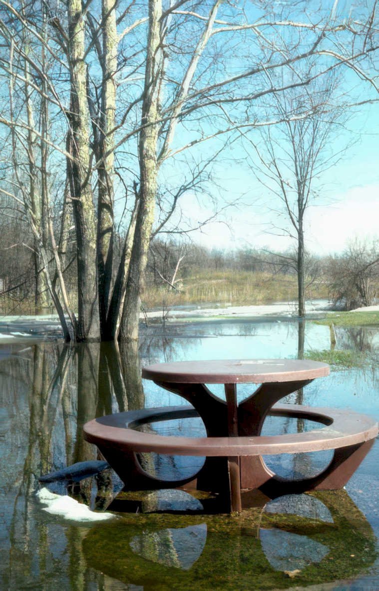 flood picnic table Vintage A4 Photo Print