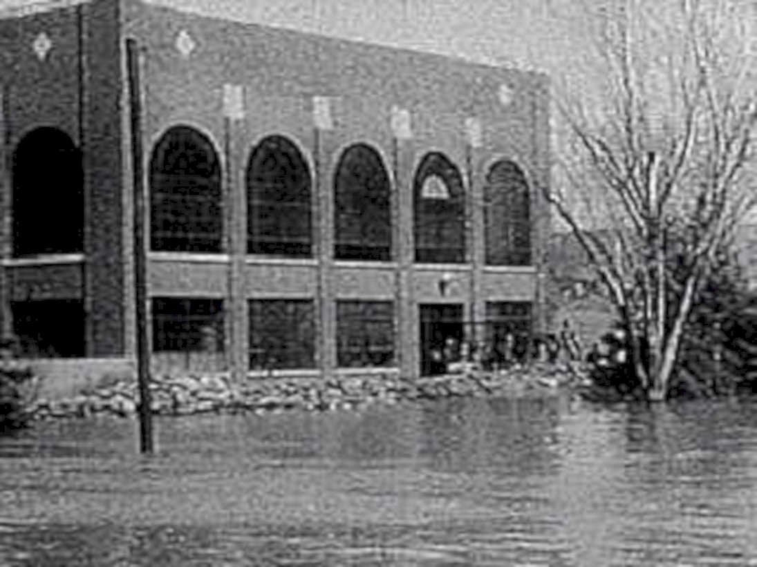flooded building water1980s 1990s A4 Photo Print