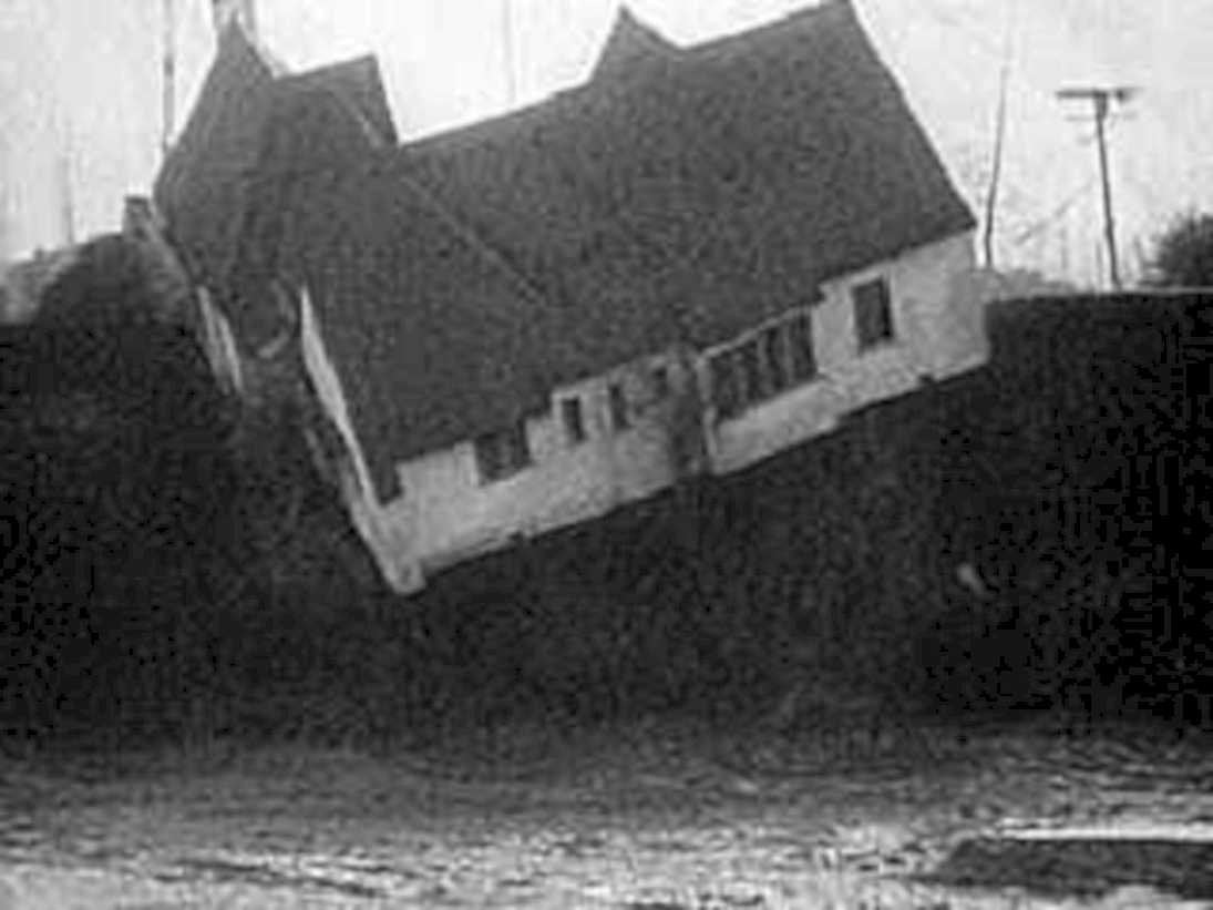 flooded house damage1980s 1990s A4 Photo Print