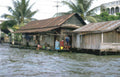 flooded riverfront houses Vintage A4 Photo Print