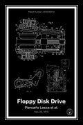 floppy disk patent print black A4 Photo Print