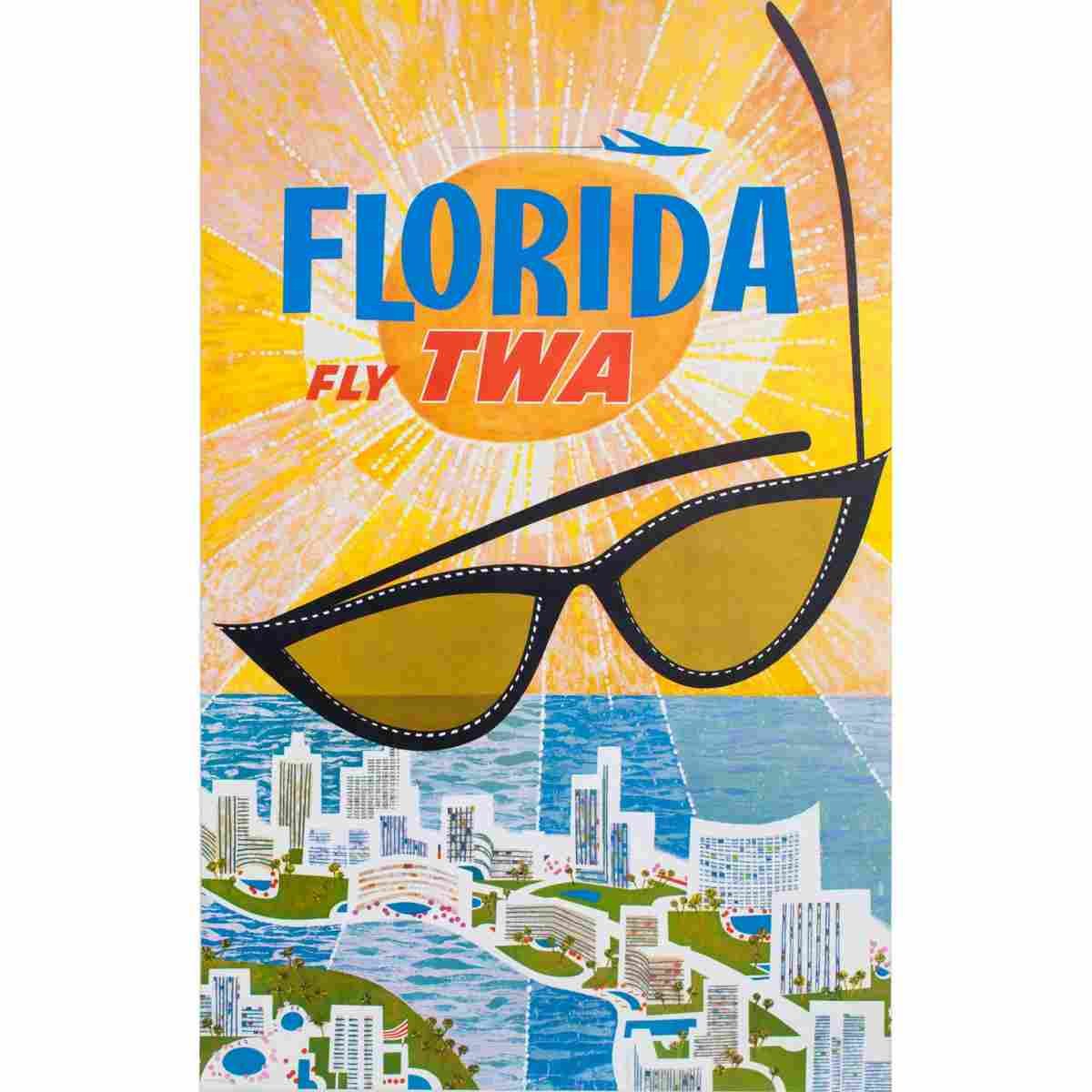 florida fly twa david klein 1960 2 Advert A4 Photo Print