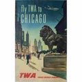 fly twa to chicago 1950 2 Advert A4 Photo Print