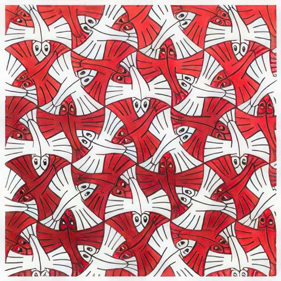 flying fish mc escher A4 Photo Print