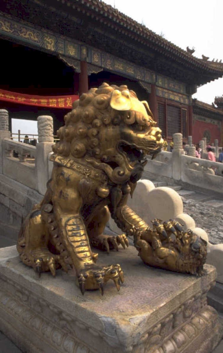 foo dog statue 2 1980s 1990s A4 Photo Print