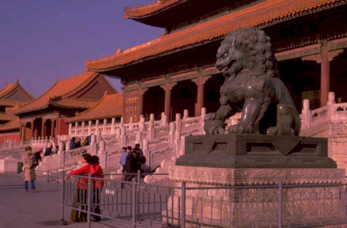 forbidden city lion 1980s 1990s A4 Photo Print