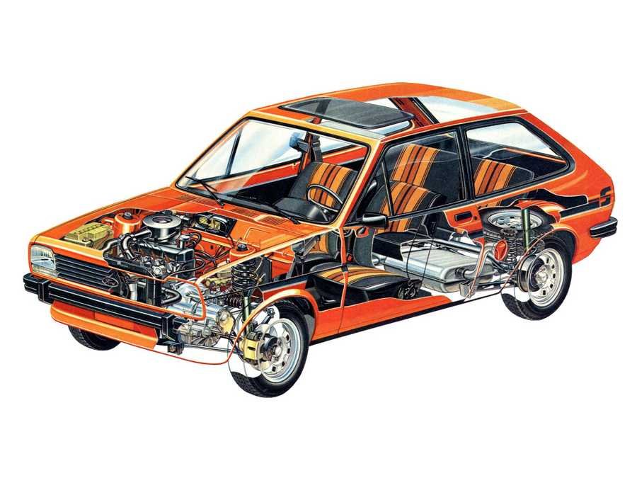 ford fiesta 1976 cutaway A4 Photo Print