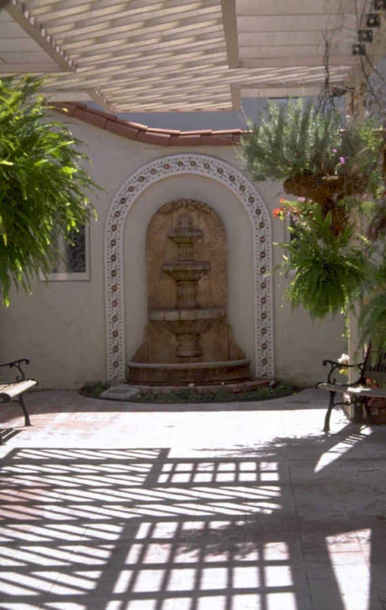 fountain courtyard shadows 1980s 1990s A4 Photo Print