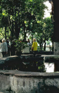 fountain garden people Vintage A4 Photo Print