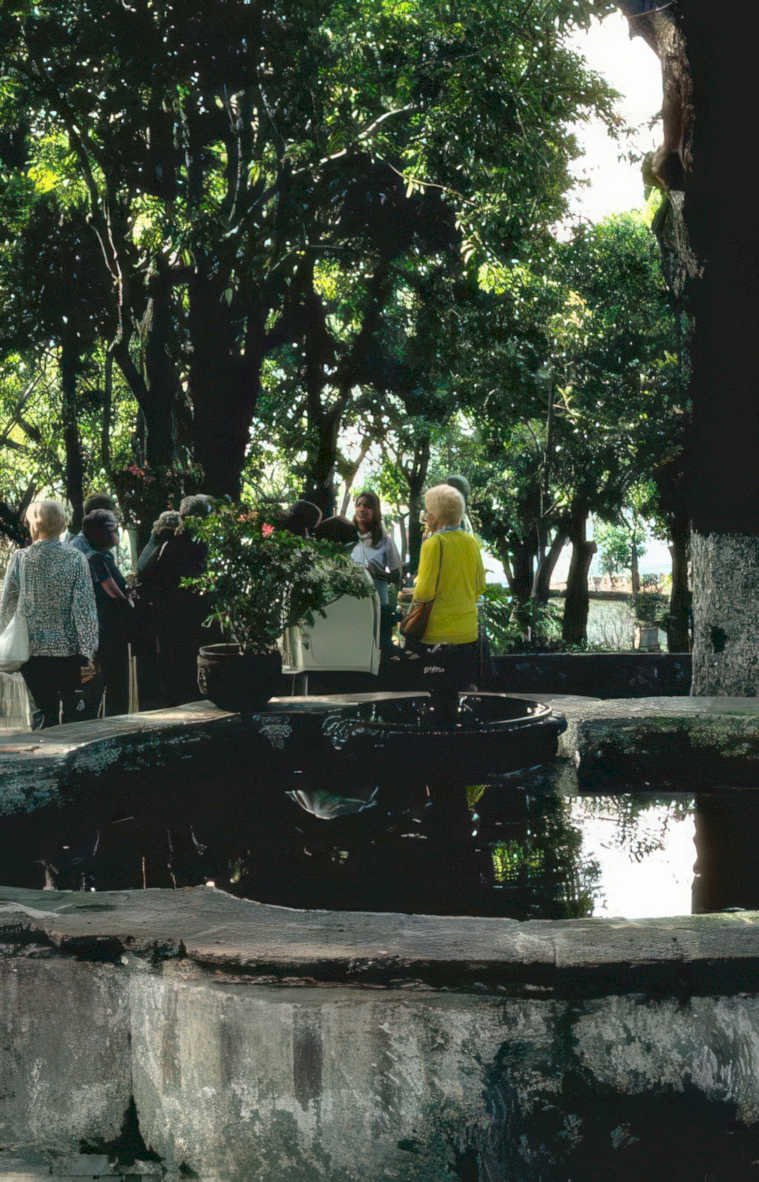 fountain garden people Vintage A4 Photo Print