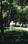 fountain garden roses Vintage A4 Photo Print