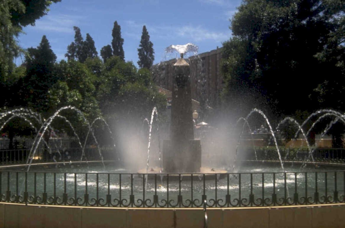 fountain statue reflection 1980s 1990s A4 Photo Print