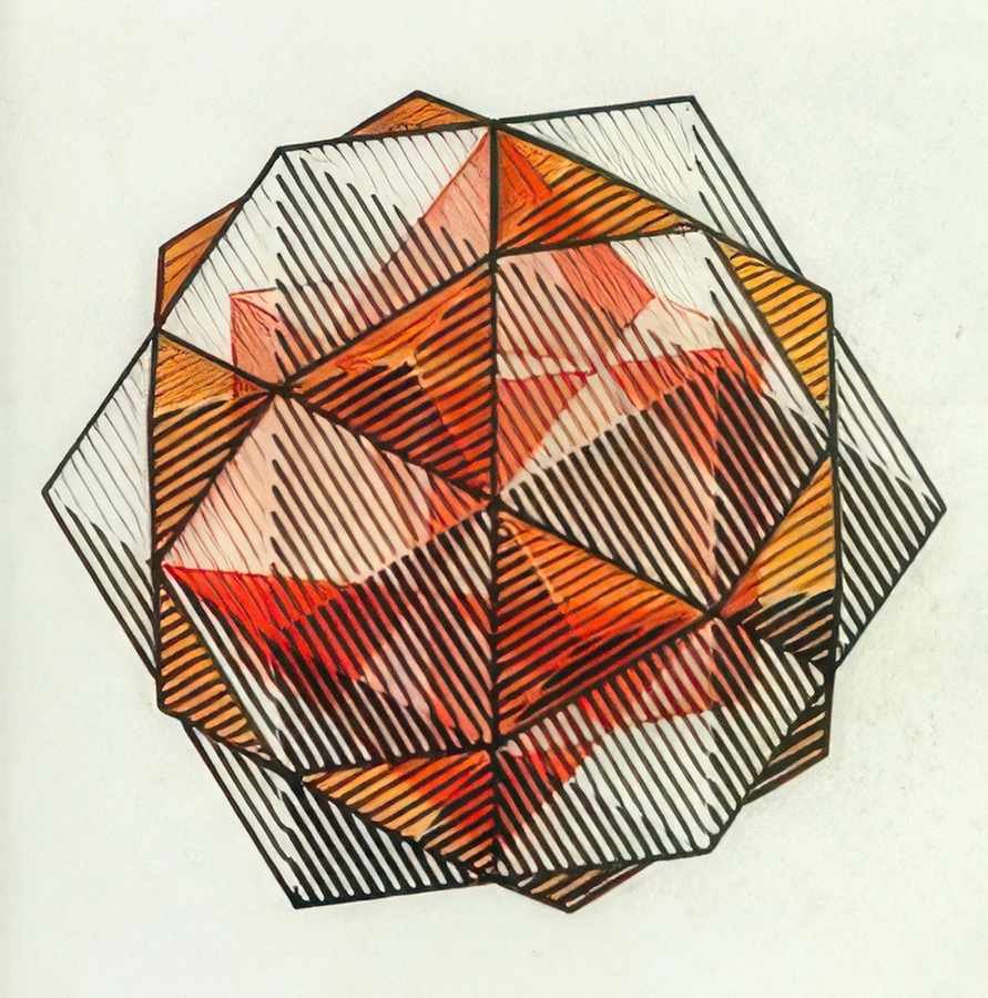 four regular solids mc escher 1961 A4 Photo Print