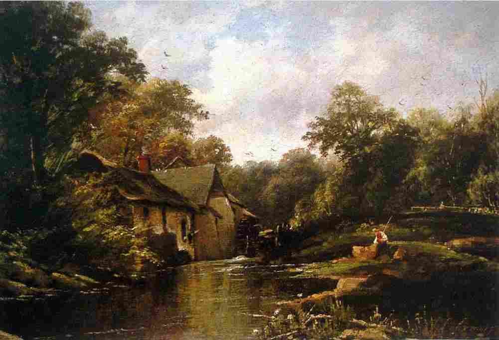 fourmois watermill in the ardennes with angler Art A4 Photo Print