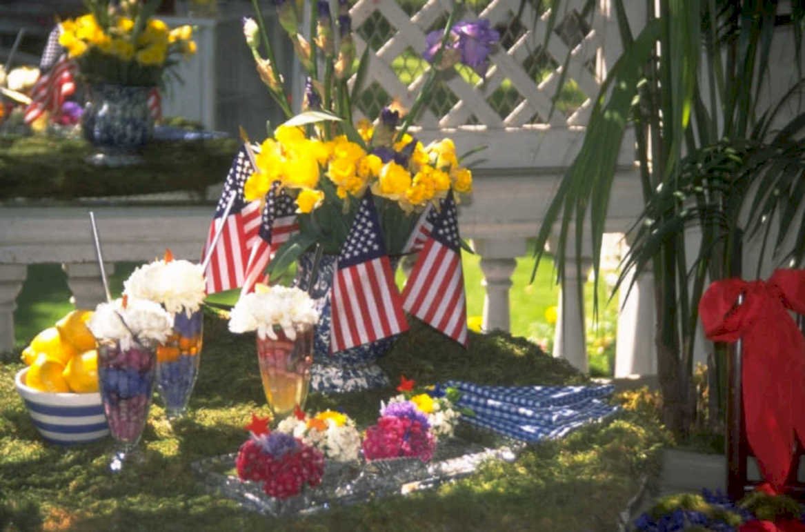 fourth july flags 1980s 1990s A4 Photo Print