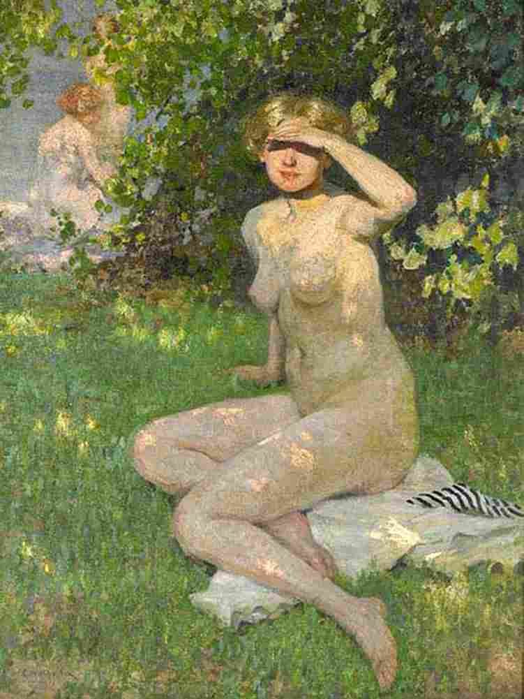 fox The Bathers Art A4 Photo Print